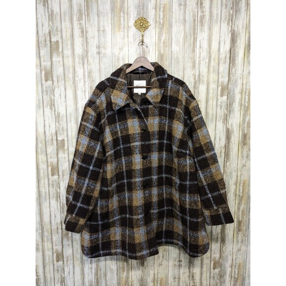 Madewell Jackets & Blazers - Madewell Belrose Shirt Jacket Wool Blend Shacket Coat Cassel Plaid 3X NWT $268